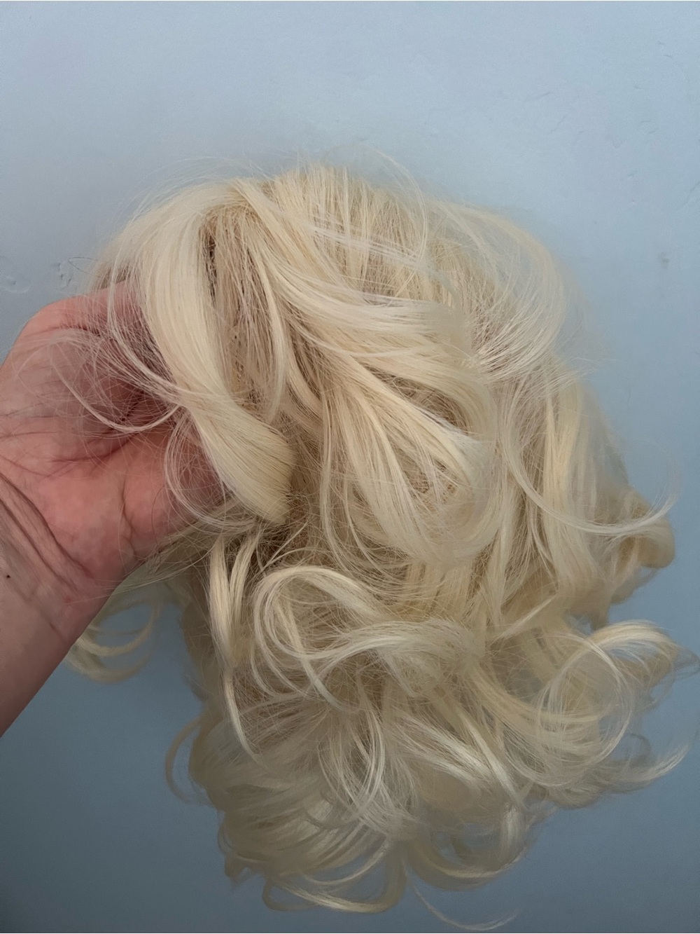 Blonde Curly Clip-In Hairpiece - Lightweight Synthetic Accent